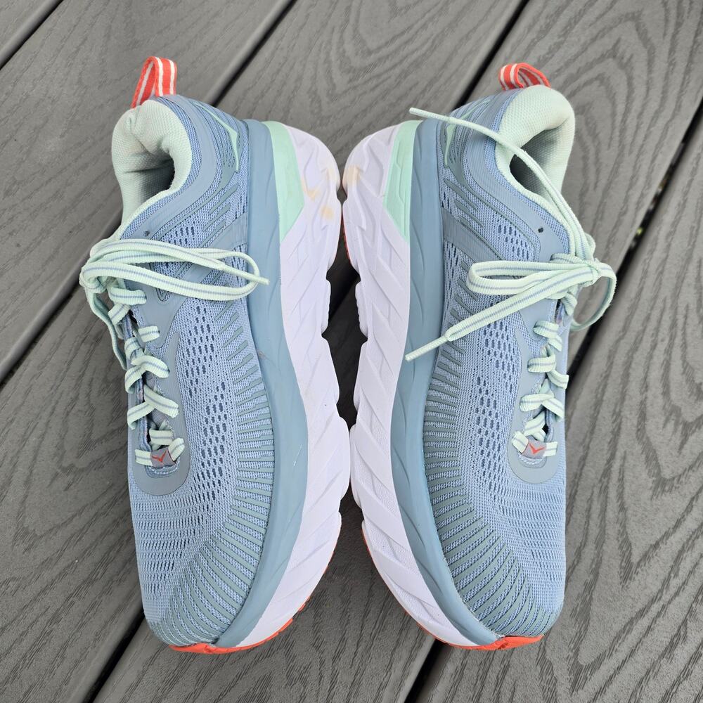 Hoka One Women's Bondi 7 Running Shoes Blue, Size 7 D Wide - Picture 2 of 6